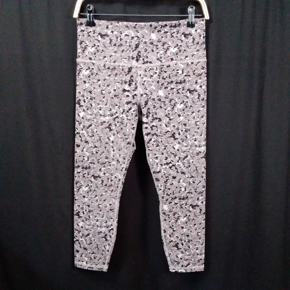 Athleta Elation Textured‎ 7/8 Tight High-Rise Leggings Gray Black Women's Medium